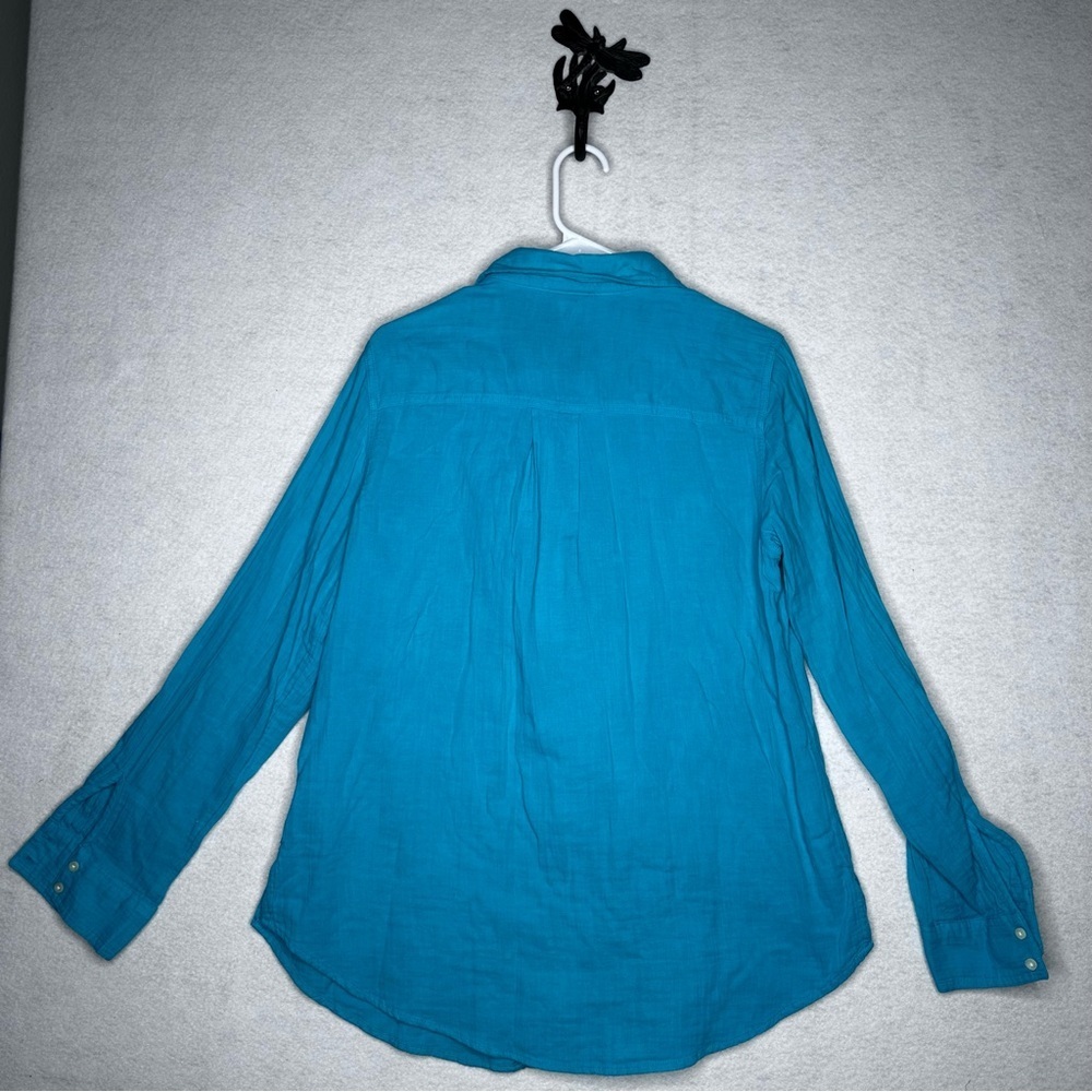 St. John's Bay - 100% Cotton - Turquoise Casual Button Down Shirt - Size Large - Picture 2 of 3
